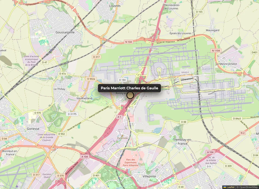 Plan : Paris Marriott Charles de Gaulle Airport Hotel, Roissy-en-France